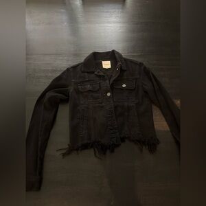 Black Distressed Denim Jacket